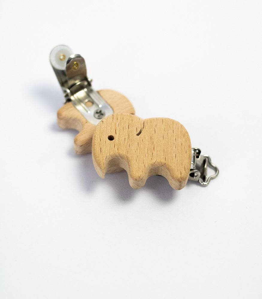 Schnullerclip "Elefant" aus Buchenholz - mahina