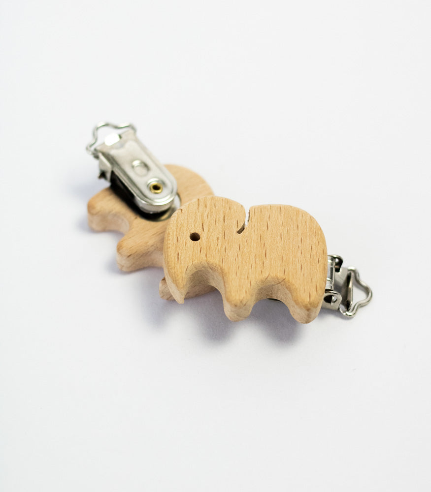 Schnullerclip "Elefant" aus Buchenholz - mahina