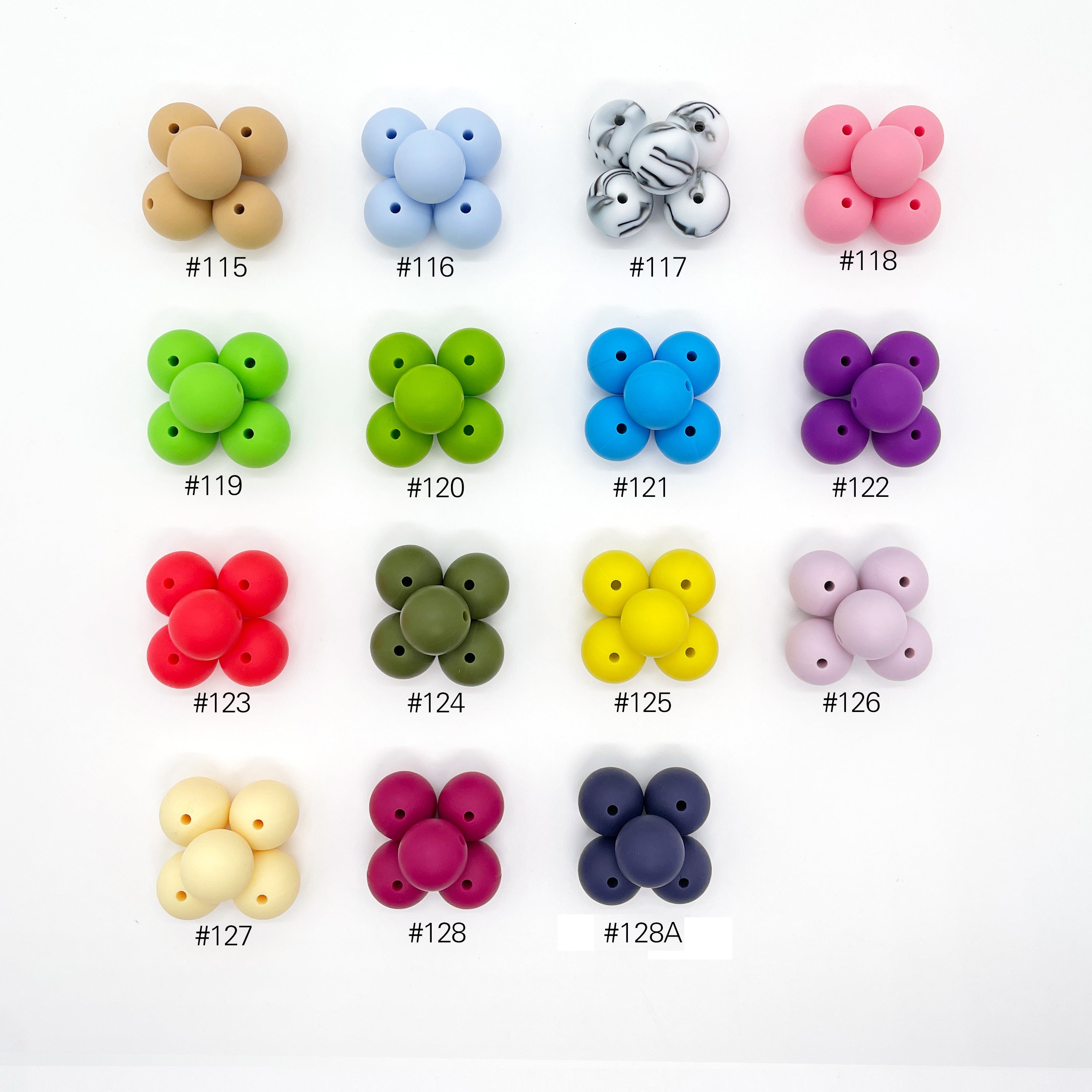 Runde Silikonperle 12mm Farbe #67 - #137 - mahina