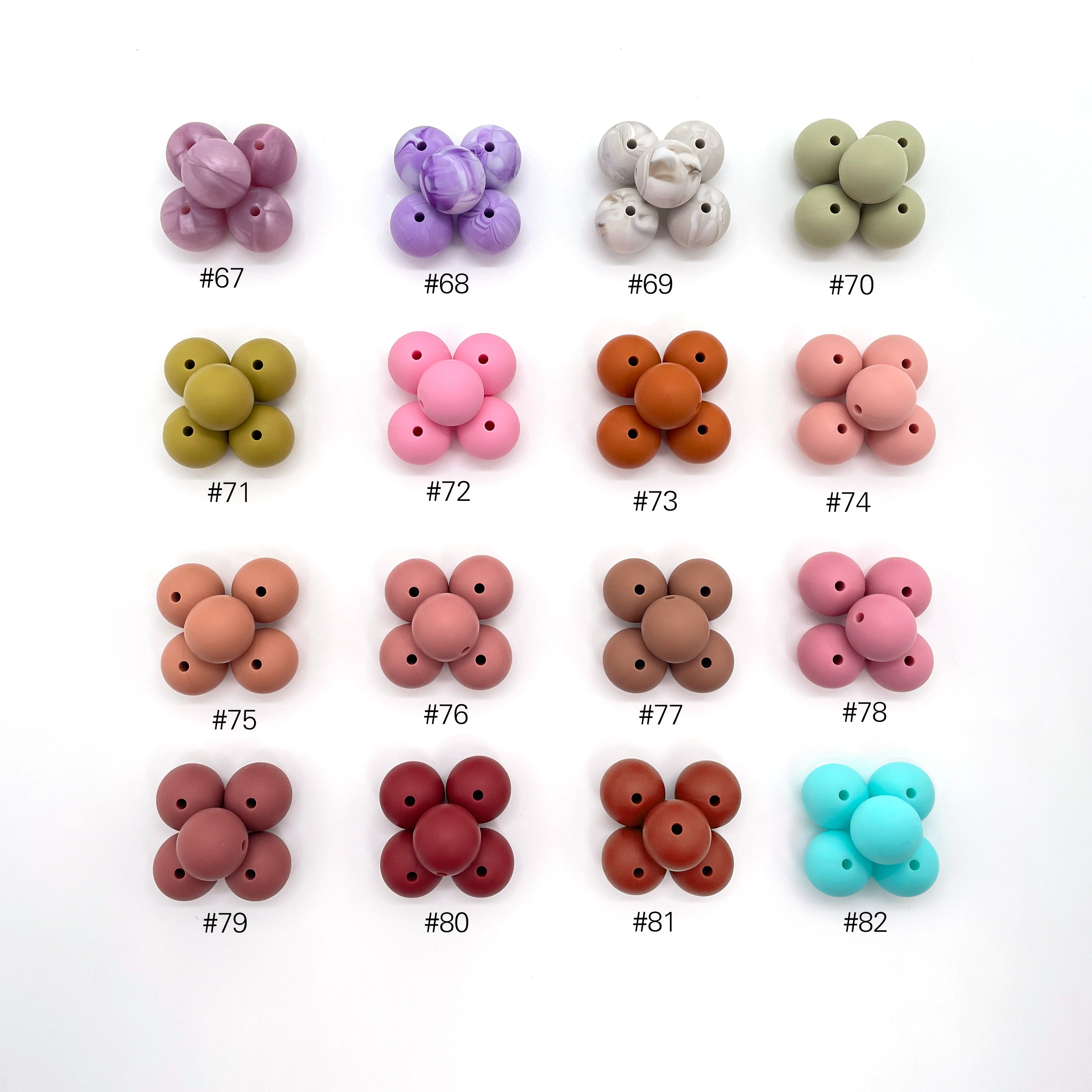 Runde Silikonperle 12mm Farbe #67 - #137 - mahina