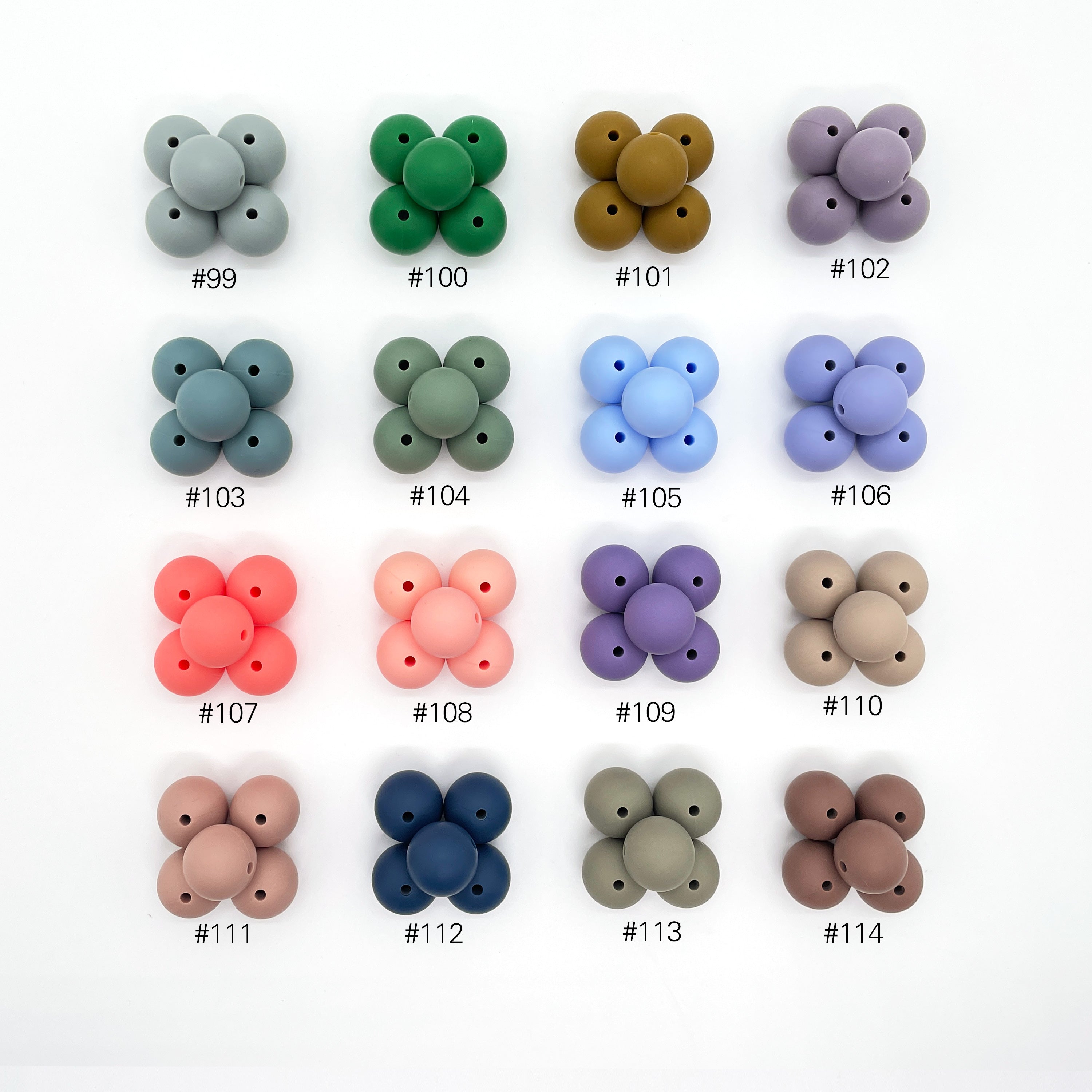 Runde Silikonperle 12mm Farbe #67 - #137 - mahina