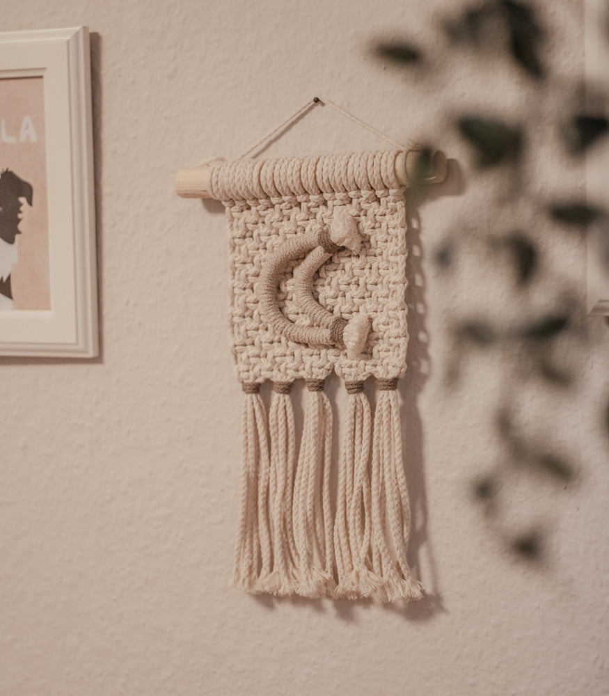 Handgemachter Makramee Wimpel "Mond" - mahina