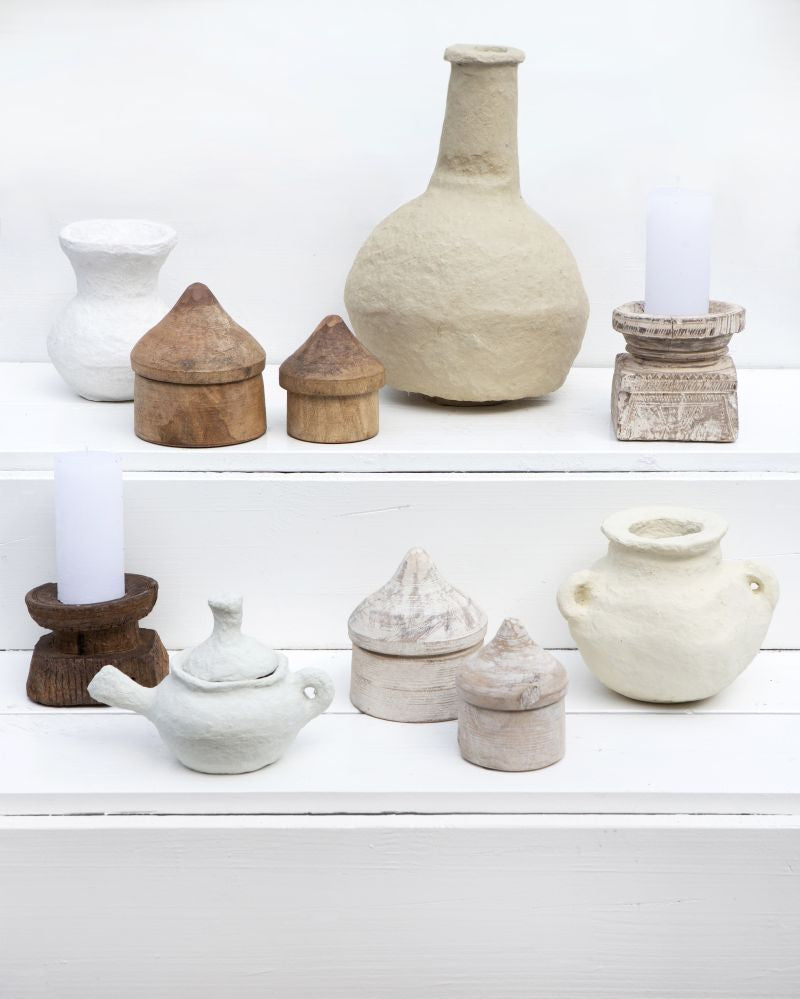 Handgemachte Vase "Jimeno" aus Pappmaché - mahina