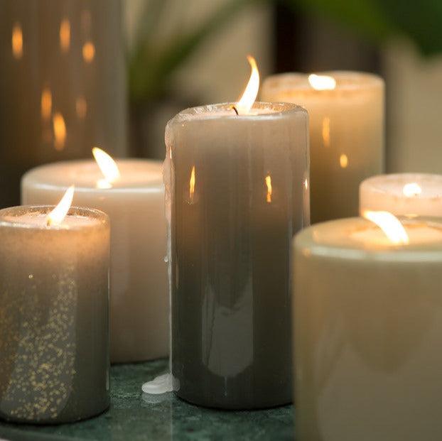 Kerze "Glasiert" in verschiedenen Farben/Größen - mahina