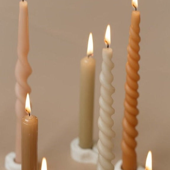 Kerze "Swirl" 2,1x29cm 2 Stück 10 Farben - mahina