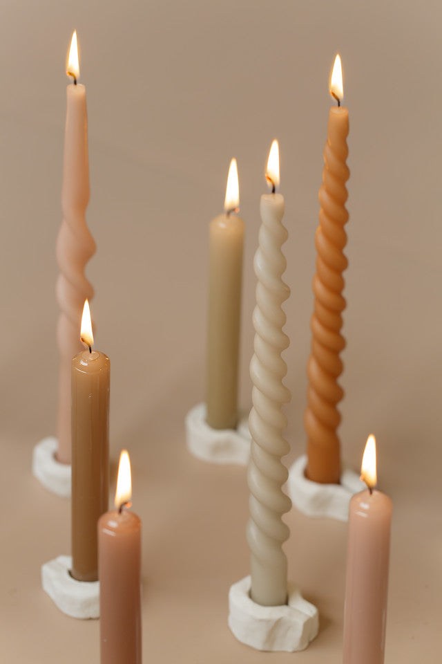 Kerze "Twist" 2,1x29cm verschiedenen Farben, 2 Stück - mahina