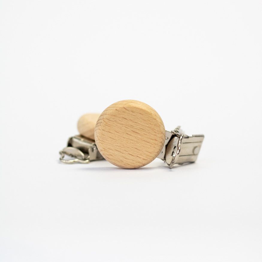 Schnullerclip "Rund ohne Löcher" aus Buchenholz - Bastelbedarf -> Holz > Schnullerclips von mahina