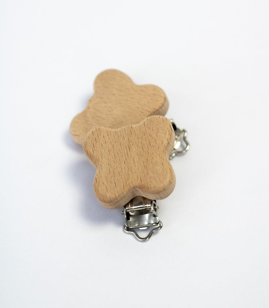 Schnullerclip "Schmetterling" aus Buchenholz - Bastelbedarf -> Holz > Schnullerclips von mahina