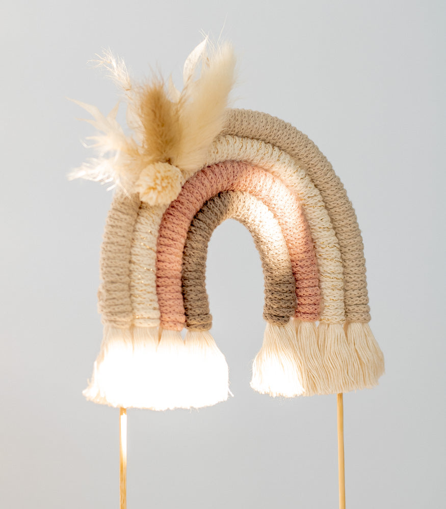 Handgemachter Makramee Cake Topper "Regenbogen" - Interior > Dekoration > Makramee von mahina