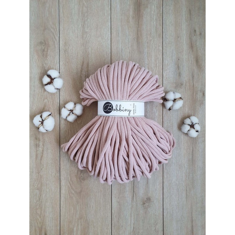 Bobbiny JUMBO Flechtkordel 9mm geflochten Pastel Pink 100m - mahina