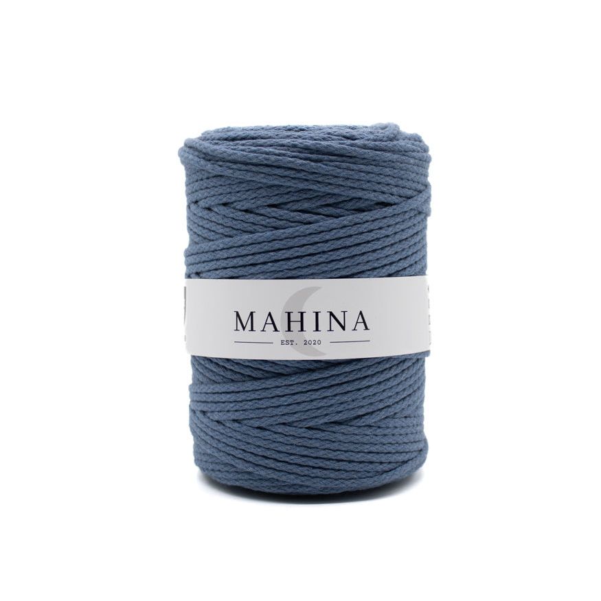 MAHINA Garn 4mm geflochten Jeans 200m - Garne > Baumwollgarne > Pferdeseile > Geflochten > 4mm > 200m von mahina
