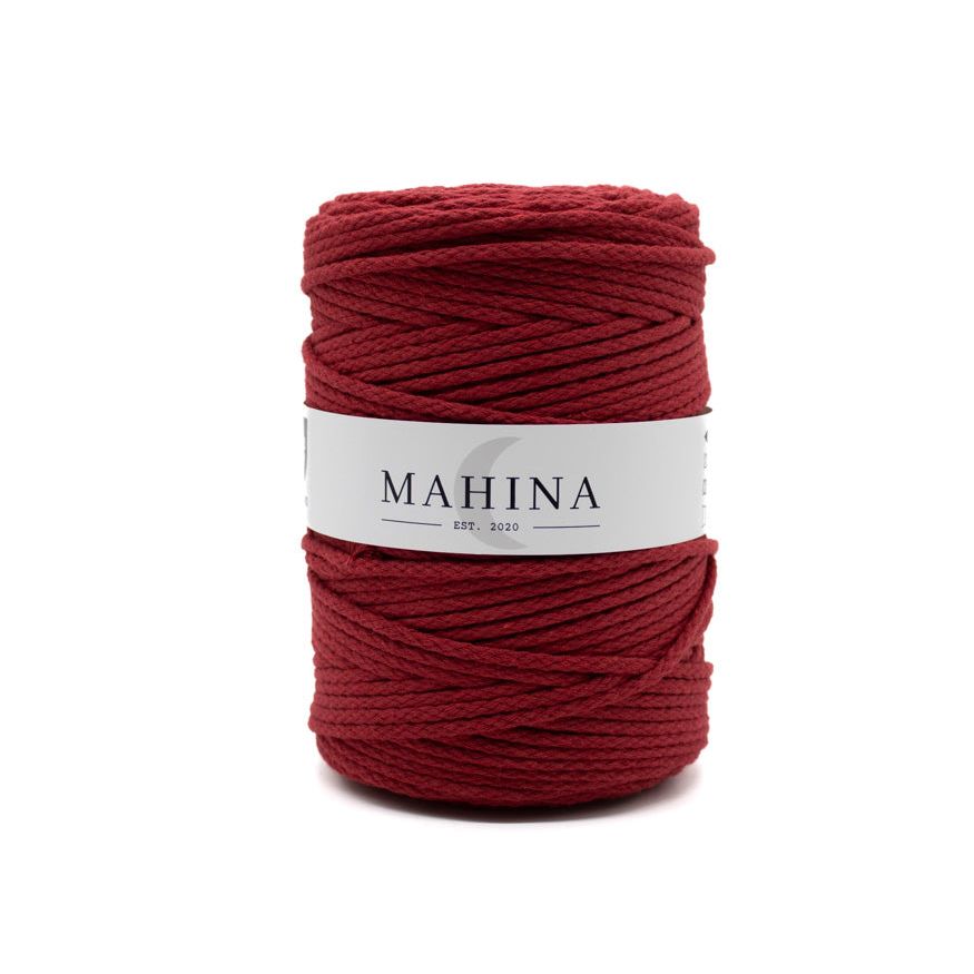 MAHINA Garn 4mm geflochten Purpurrot 200m - Garne > Baumwollgarne > Pferdeseile > Geflochten > 4mm > 200m von mahina