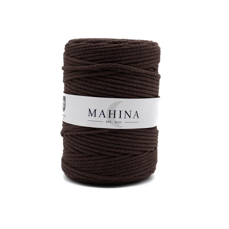 MAHINA Garn 4mm geflochten Schokobraun 200m - Garne > Baumwollgarne > Pferdeseile > Geflochten > 4mm > 200m von mahina