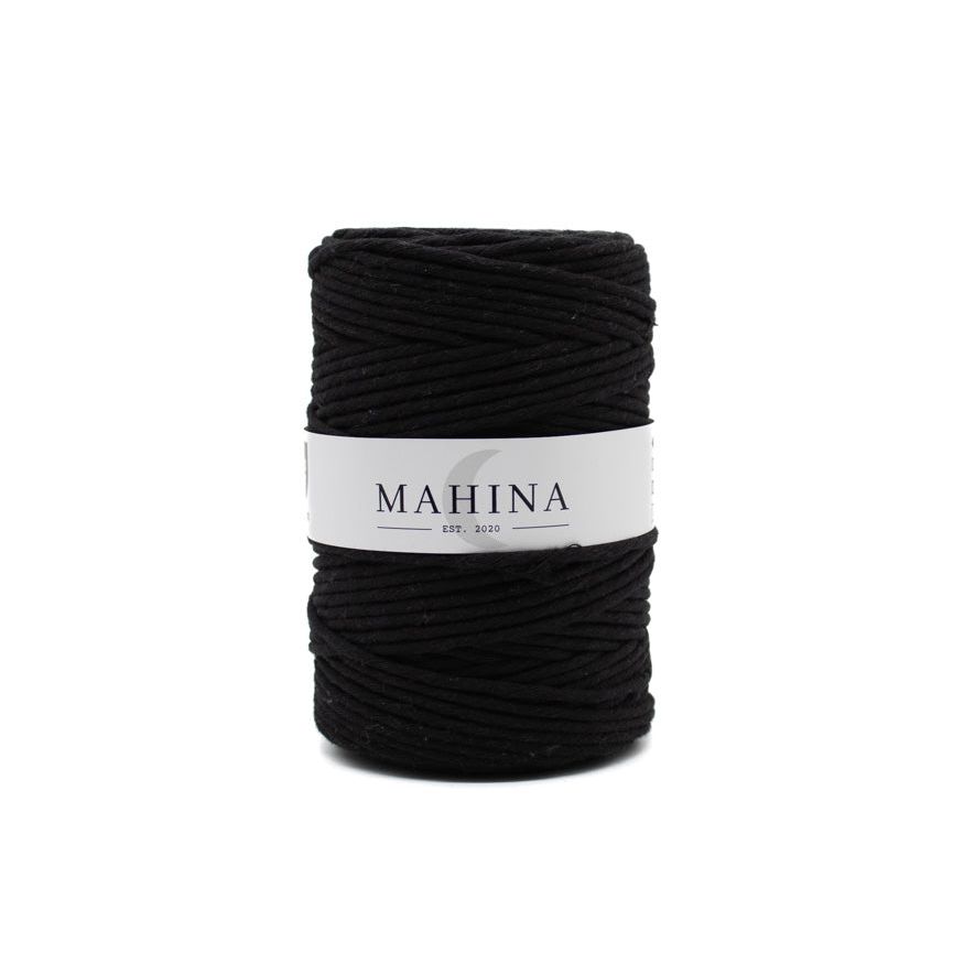MAHINA Garn 4mm gezwirnt Schwarz 200m - Garne > Baumwollgarne > Pferdeseile > Gezwirnt > 4mm > 200m von mahina