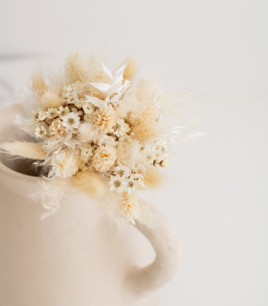 Kleiner Trockenblumenstrauß  "White Passion" - MAHINA