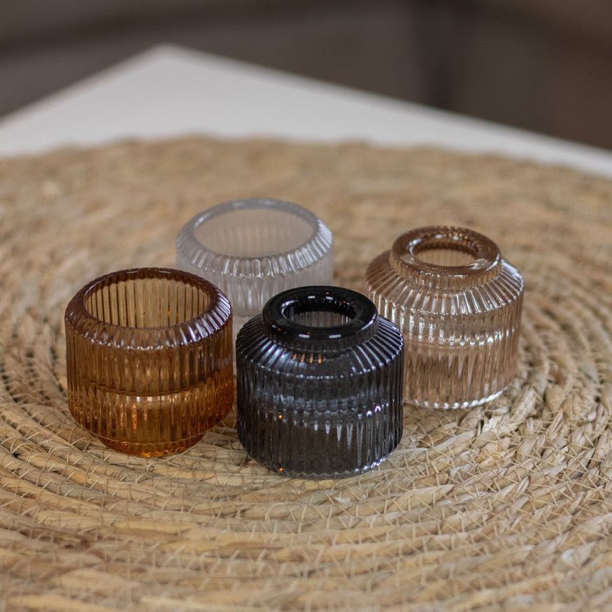 Teelichtglas/Kerzenständer "Feli" 2in1, verschiedene Farben - mahina