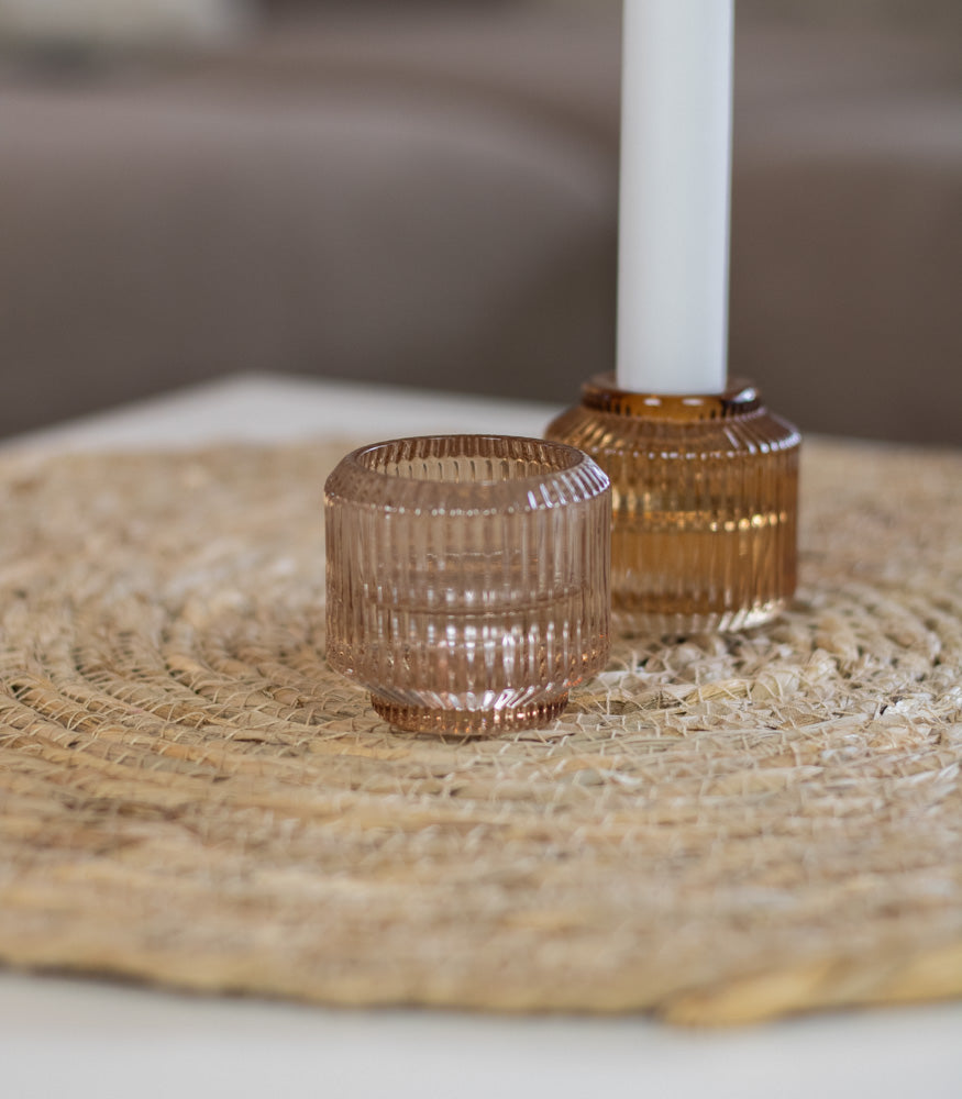 Teelichtglas/Kerzenständer "Feli" 2in1, verschiedene Farben - mahina