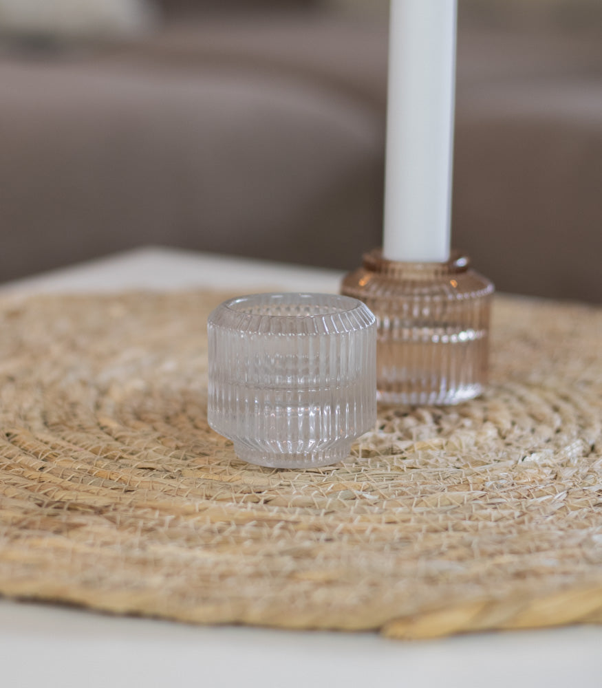 Teelichtglas/Kerzenständer "Feli" 2in1, verschiedene Farben - mahina