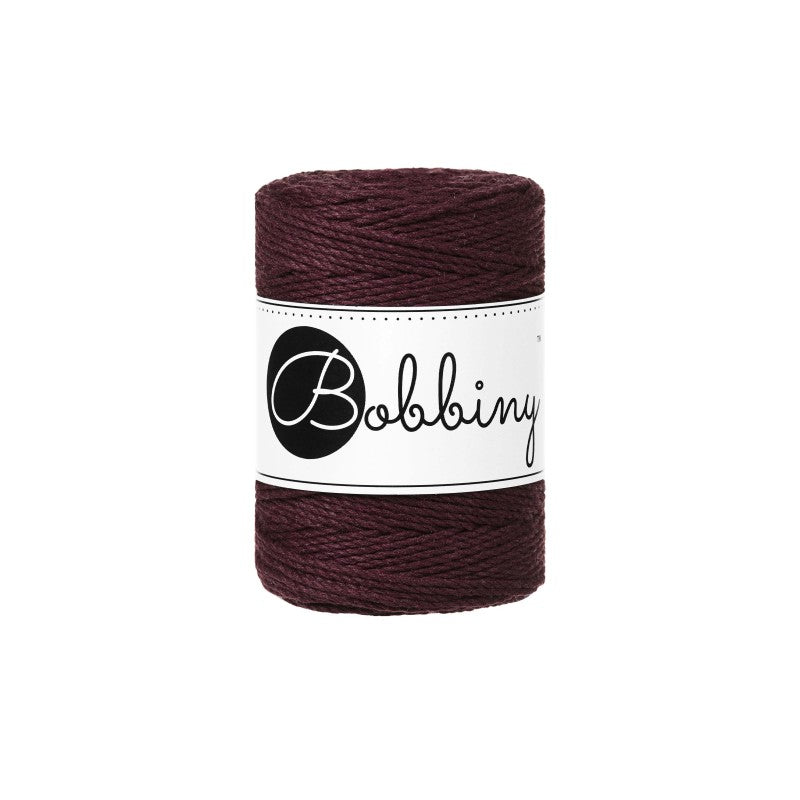 Bobbiny Makramee Garn 1,5mm 3ply Burgundy 100m - mahina