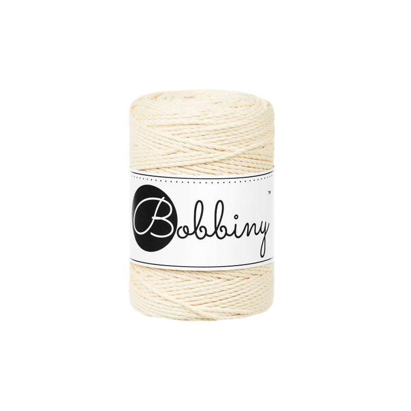 Bobbiny Makramee Garn 1,5mm 3ply Butter Yellow 100m - mahina