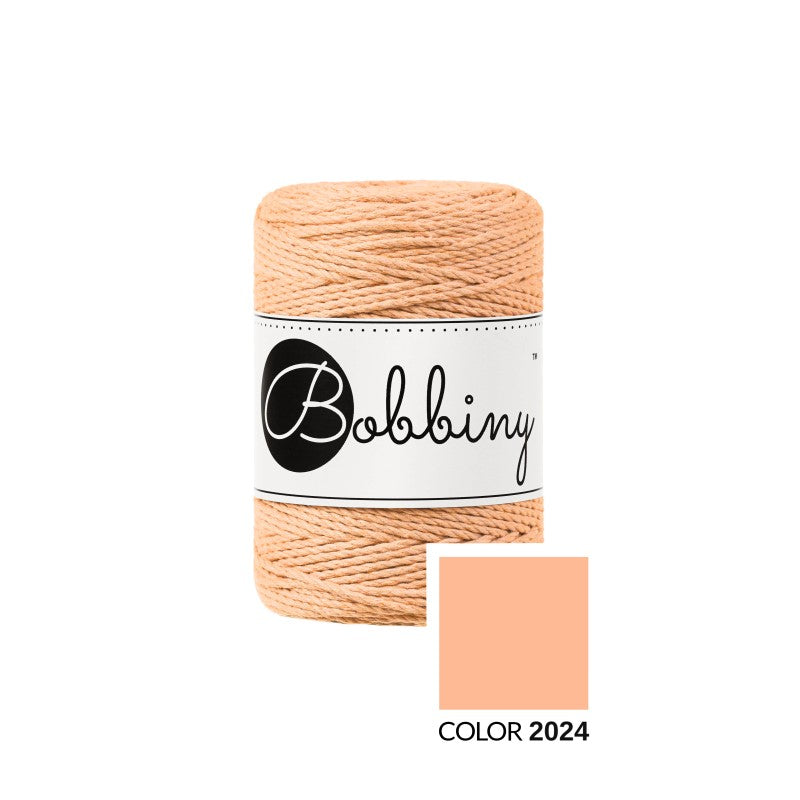 Bobbiny Makramee Garn 1,5mm 3ply Peach Fuzz 100m - mahina