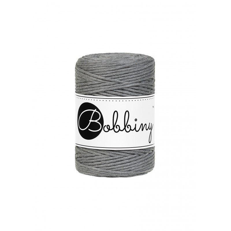 Bobbiny Makramee Garn 1,5mm gezwirnt Stone Grey 100m - MAHINA