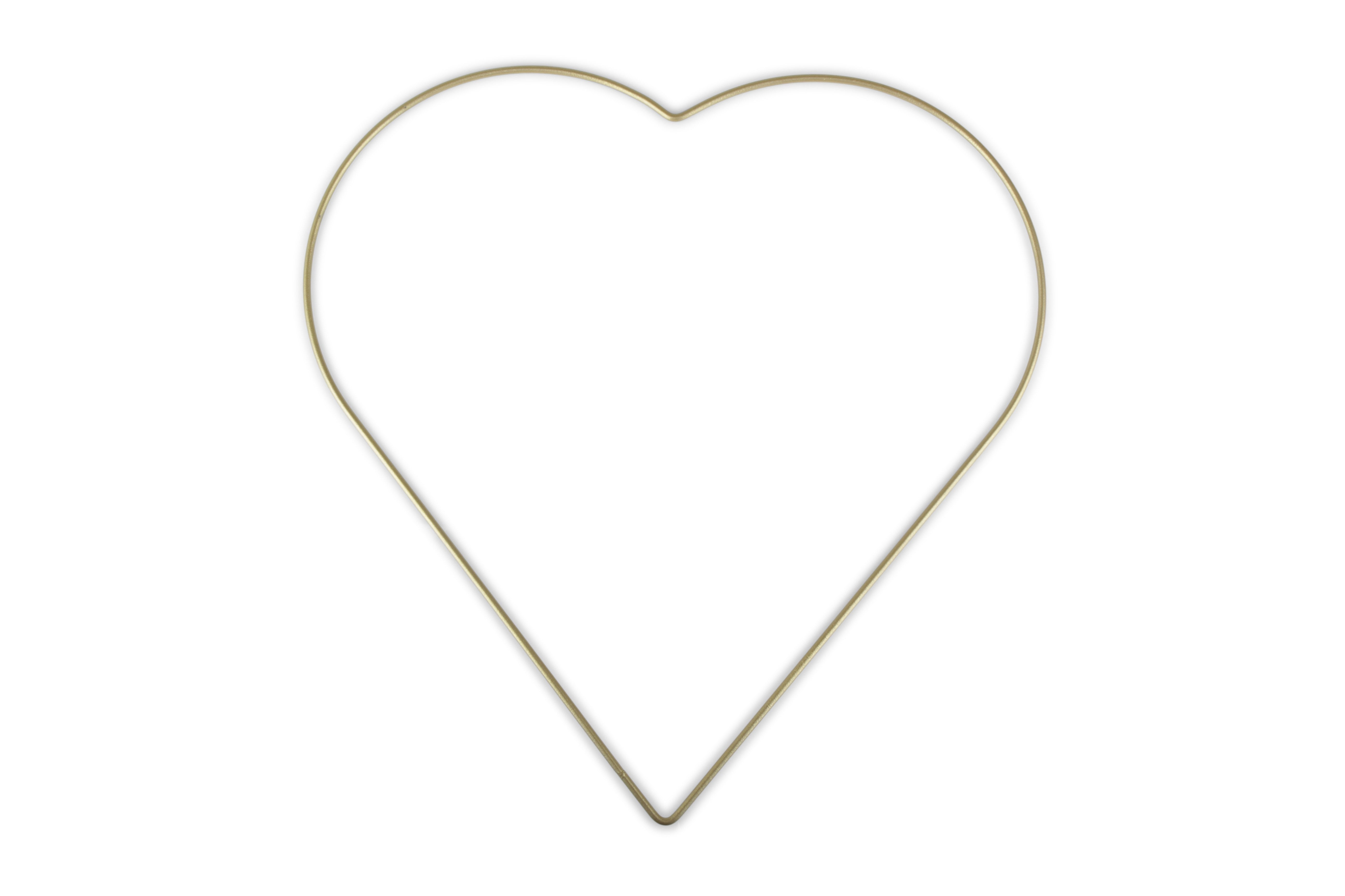 Metall Drahtherz hängend in gold, 28cm - mahina