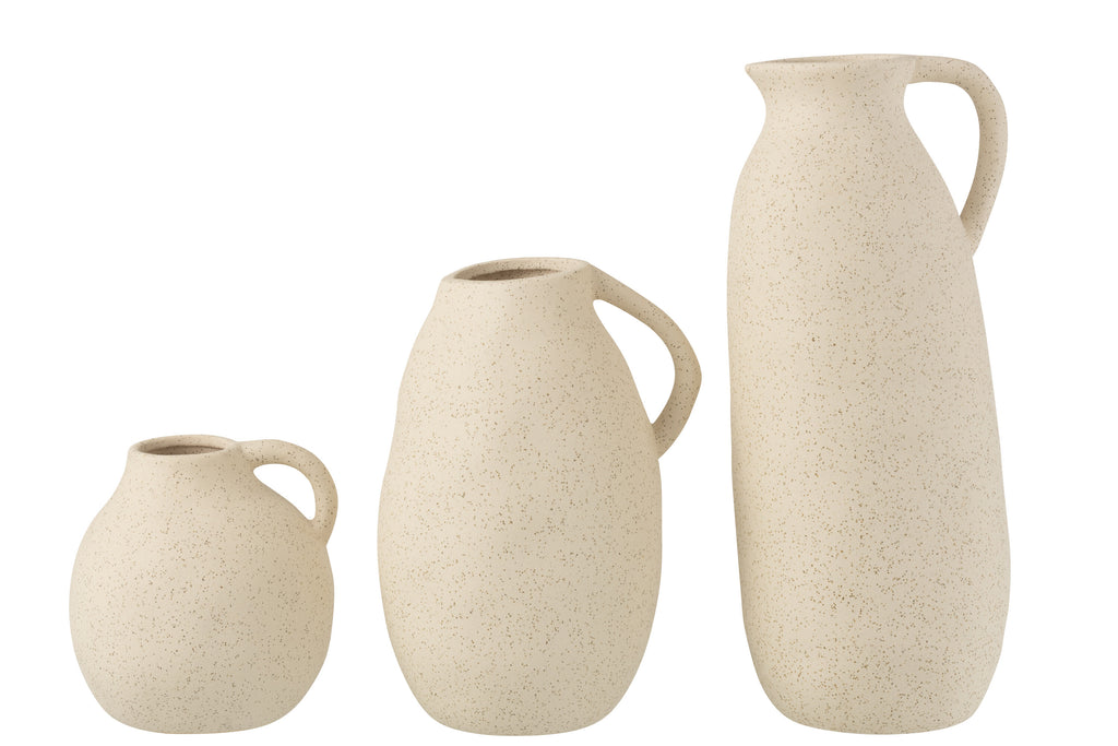 Handgemachte Vase "Toskana" in beige, verschiedene Größen - MAHINA