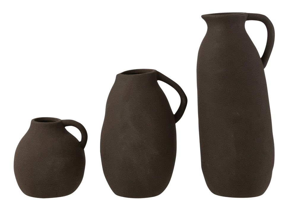 Handgemachte Vase "Toskana" in anthrazit, verschiedene Größen - MAHINA