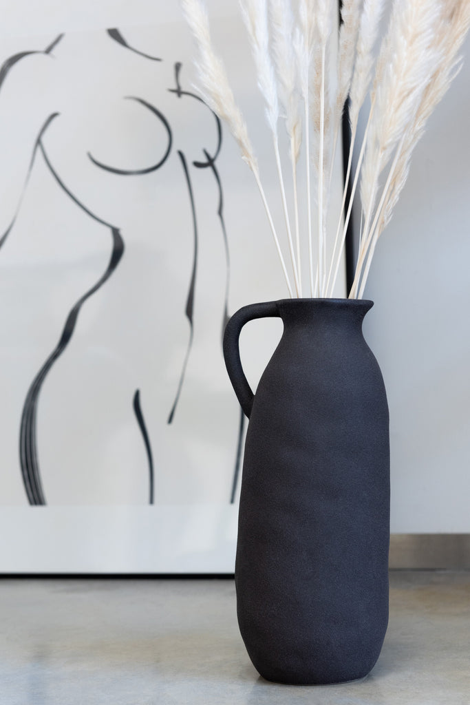 Handgemachte Vase "Toskana" in anthrazit, verschiedene Größen - MAHINA