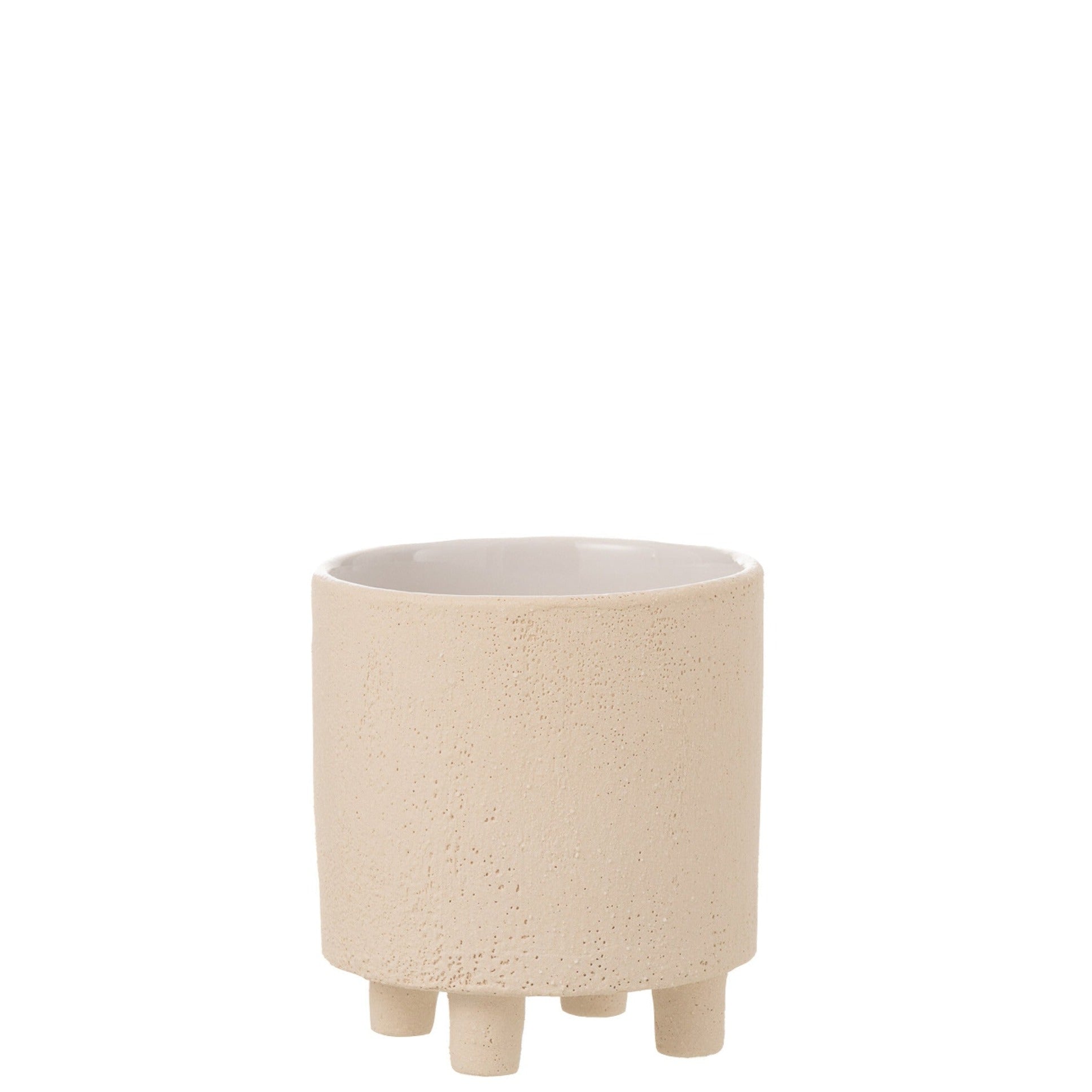 Blumentopf "Sandy" in beige, verschiedene Größen - mahina