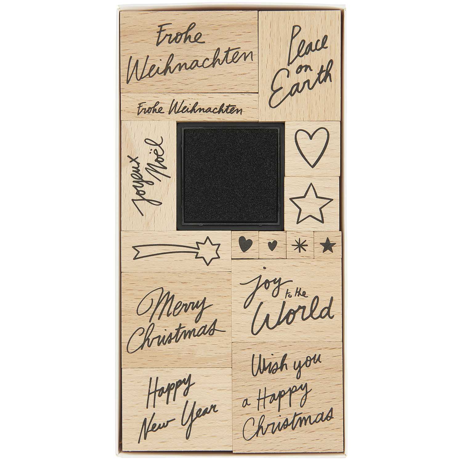 Poetry Stempelset "Christmas Rocks" Handlettering 16teilig - mahina