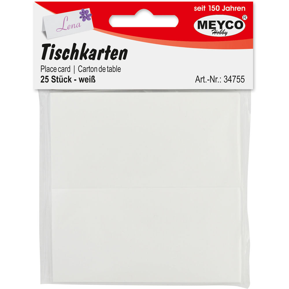 Meyco Tischkarten weiß 100x50mm 25 Stück - mahina