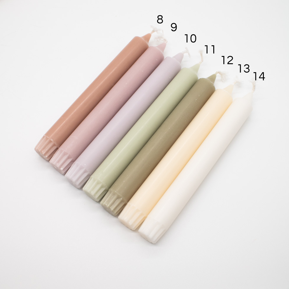Kerze "Pastel" 2,2x19cm 14 Farben - mahina