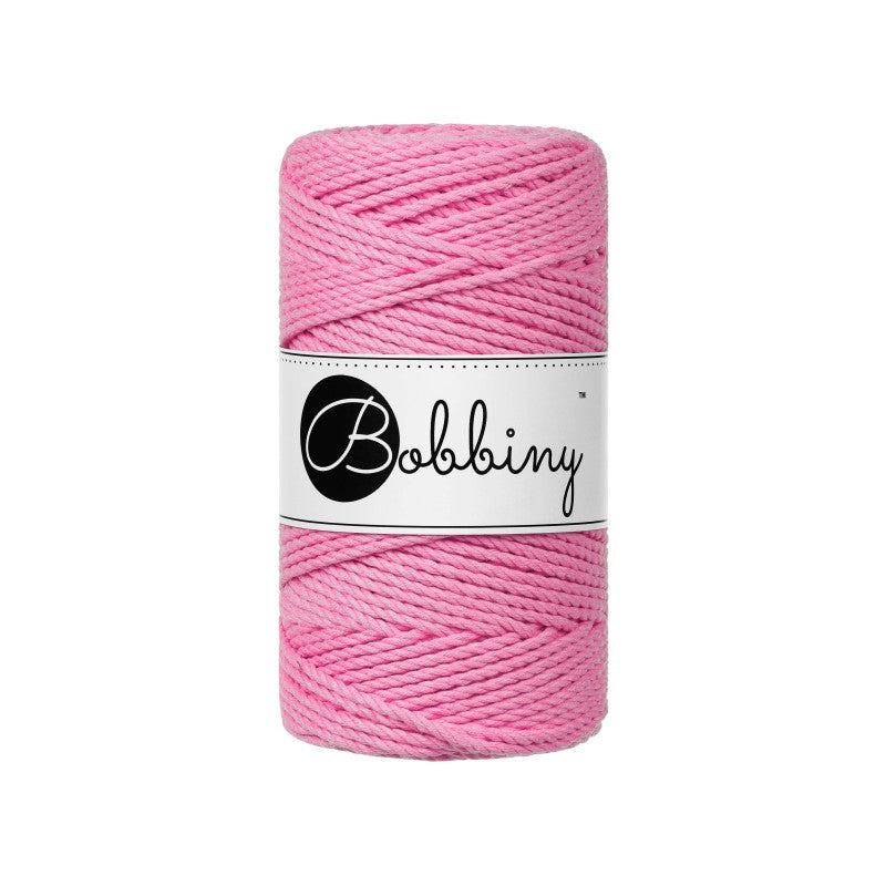 Bobbiny Makramee Garn 3mm 3ply Bubblegum Pink 100m