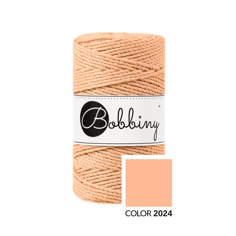 Bobbiny Makramee Garn 3mm 3ply Peach Fuzz 100m - MAHINA