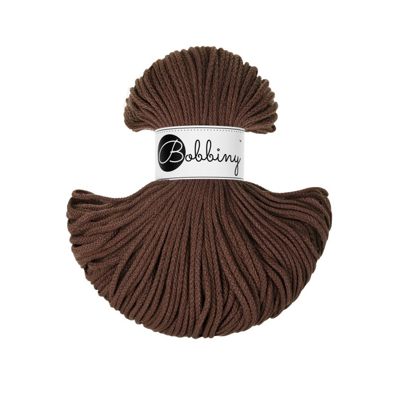 Bobbiny JUNIOR Flechtkordel 3mm geflochten Chocolate Brown 100m