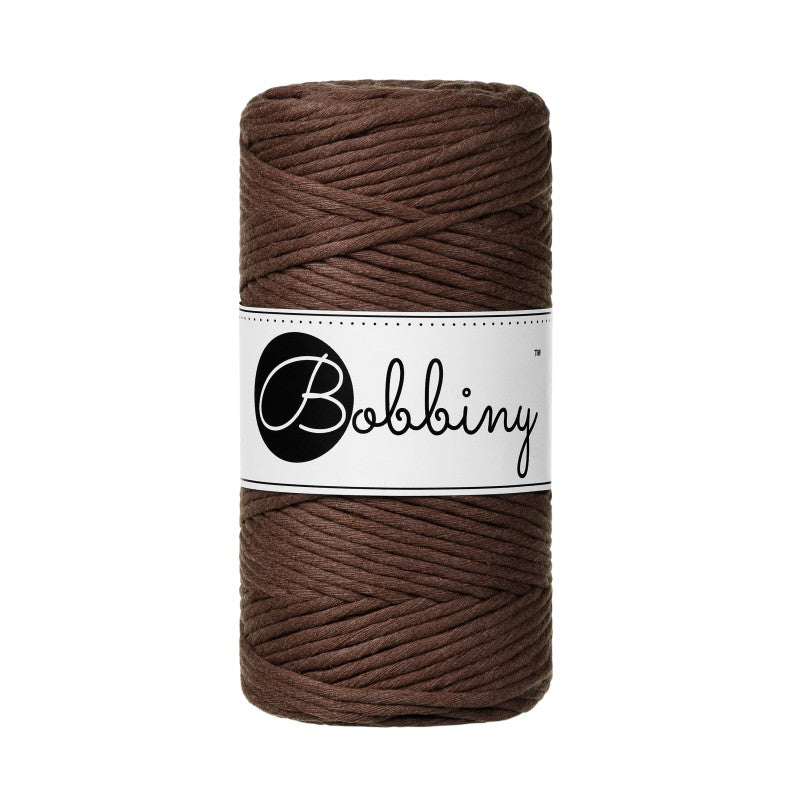 Bobbiny Makramee Garn 3mm gezwirnt Chocolate Brown 100m
