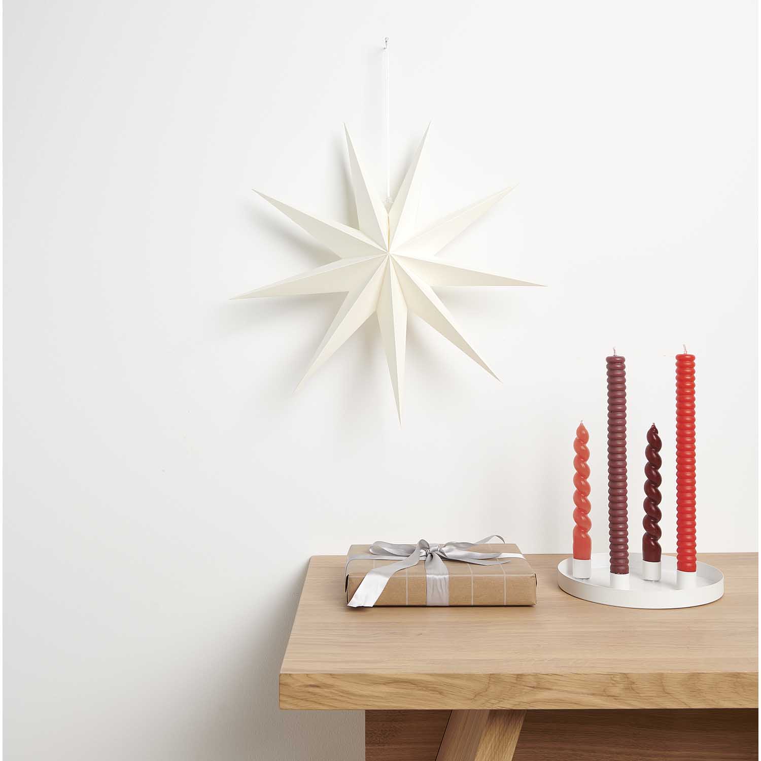 Weihnachtsschmuck Papierstern auffaltbar 45cm weiß - mahina