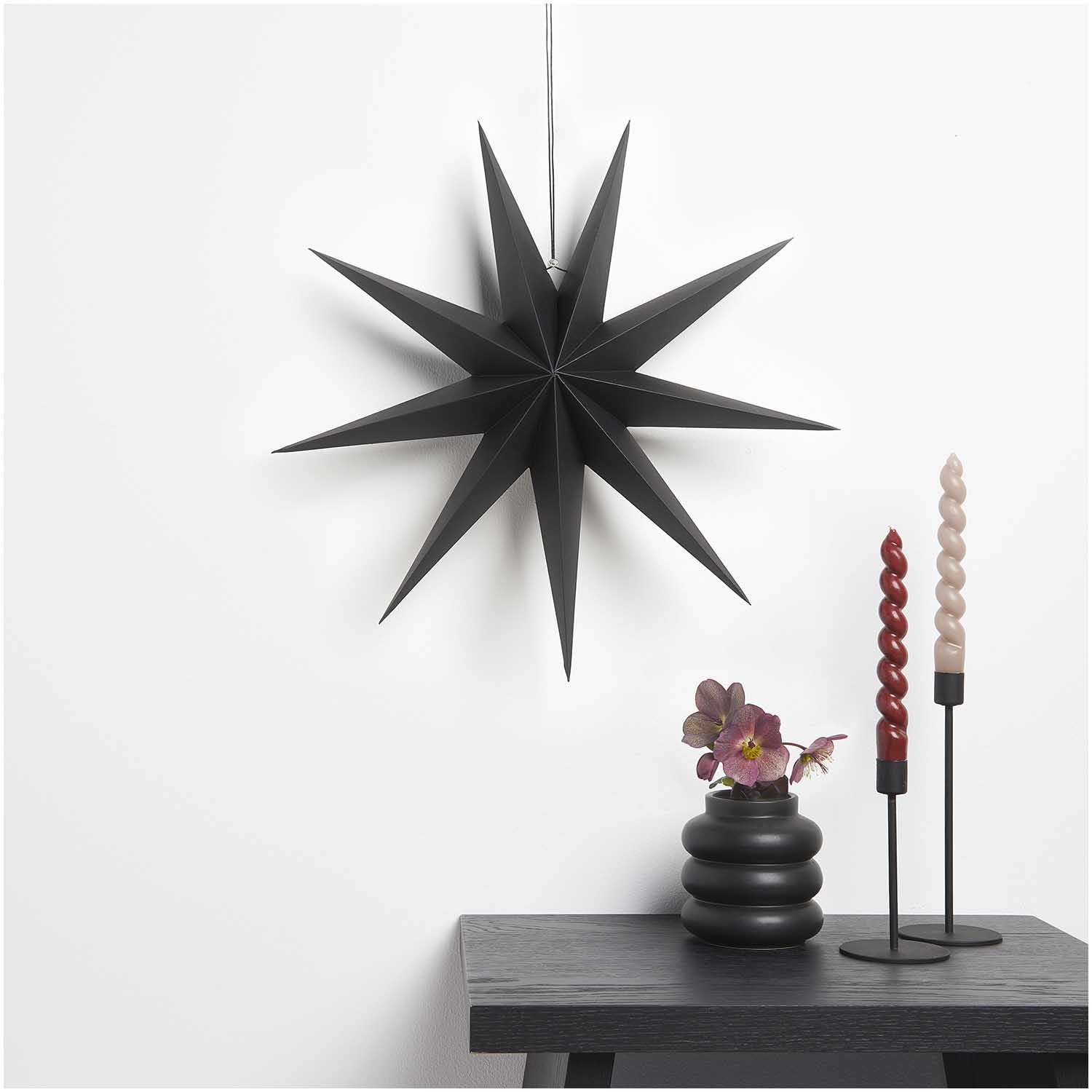 Weihnachtsschmuck Papierstern auffaltbar 45cm schwarz - mahina