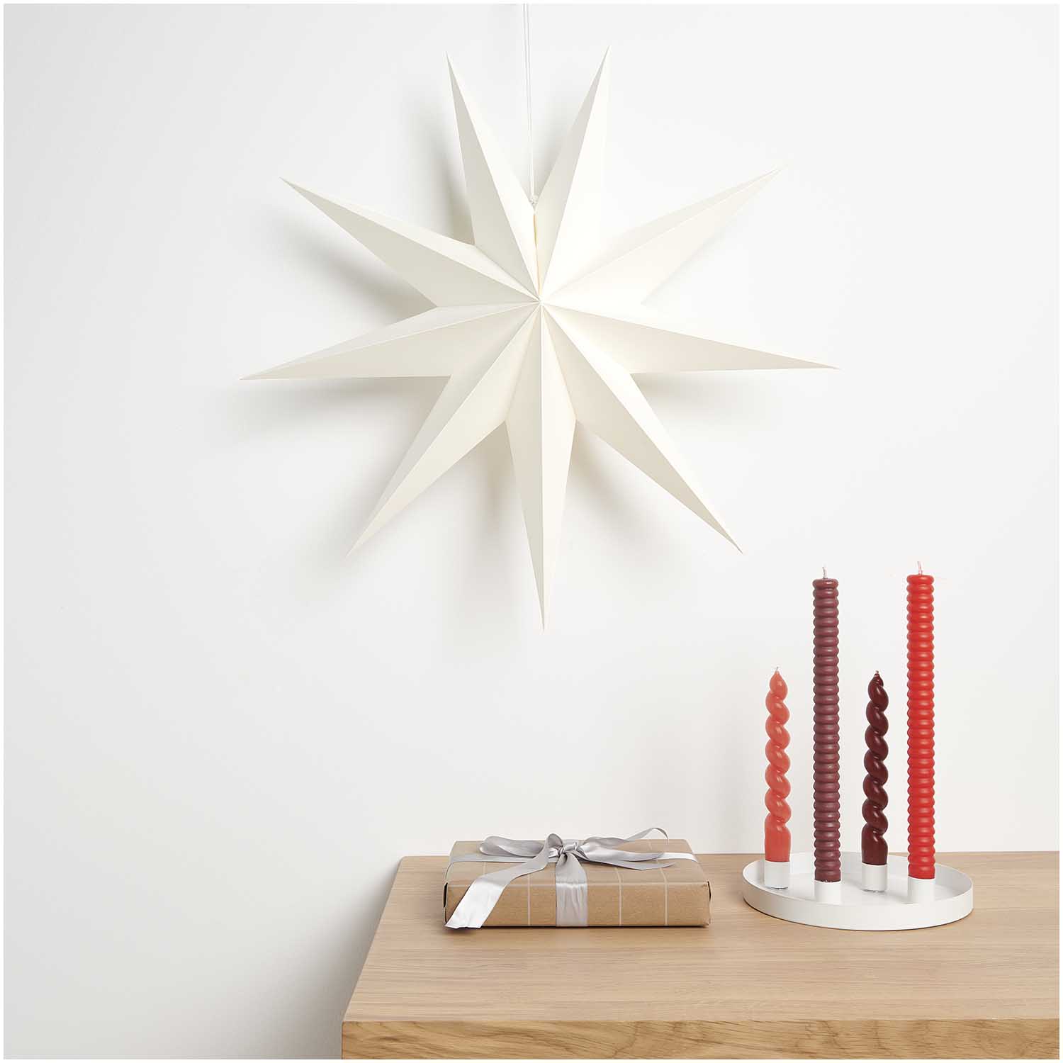 Weihnachtsschmuck Papierstern auffaltbar 60cm weiß - mahina