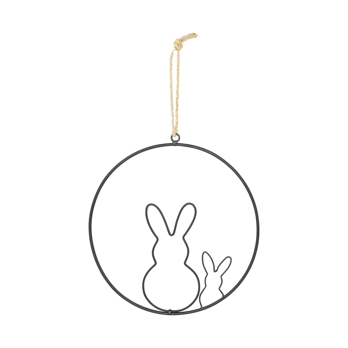 Metall Hase hängend in schwarz, 25cm - mahina