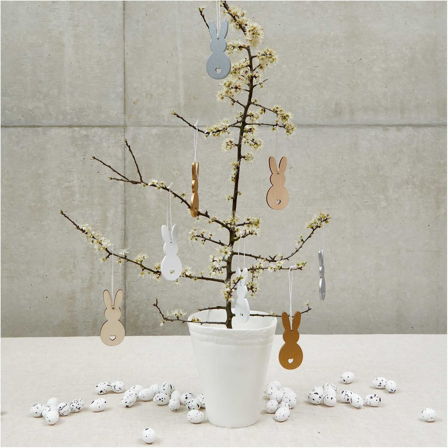 Holzhänger Hase 2 Stück Weiß - mahina