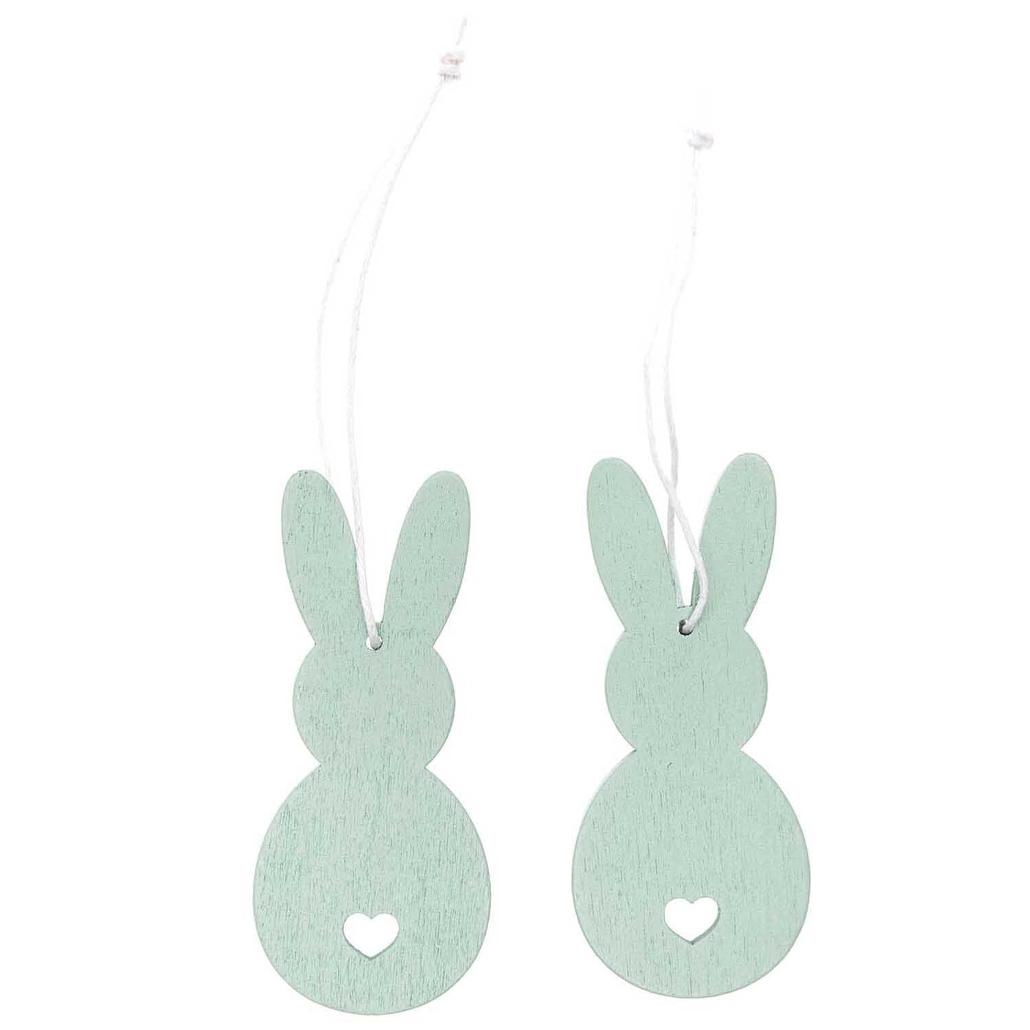 Holzhänger Hase 2 Stück Mint - mahina