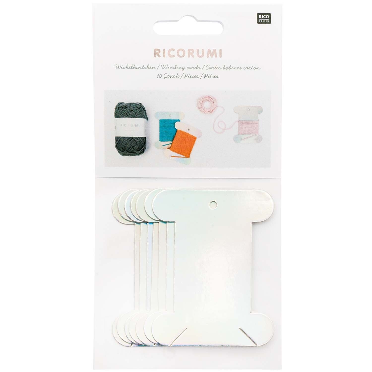Ricorumi Wickelkärtchen irisierend, 50x70mm, 10 Stück - mahina