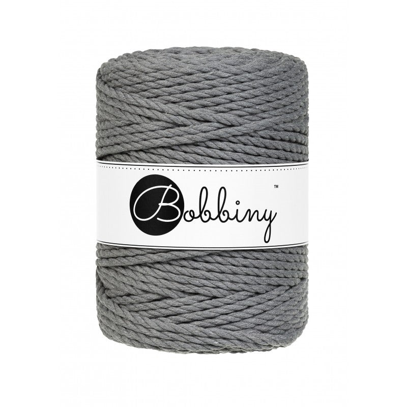 Bobbiny Makramee Garn 5mm 3ply Stone Grey 100m - MAHINA