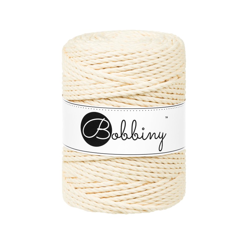 Bobbiny Makramee Garn 5mm 3ply Butter Yellow 100m - mahina