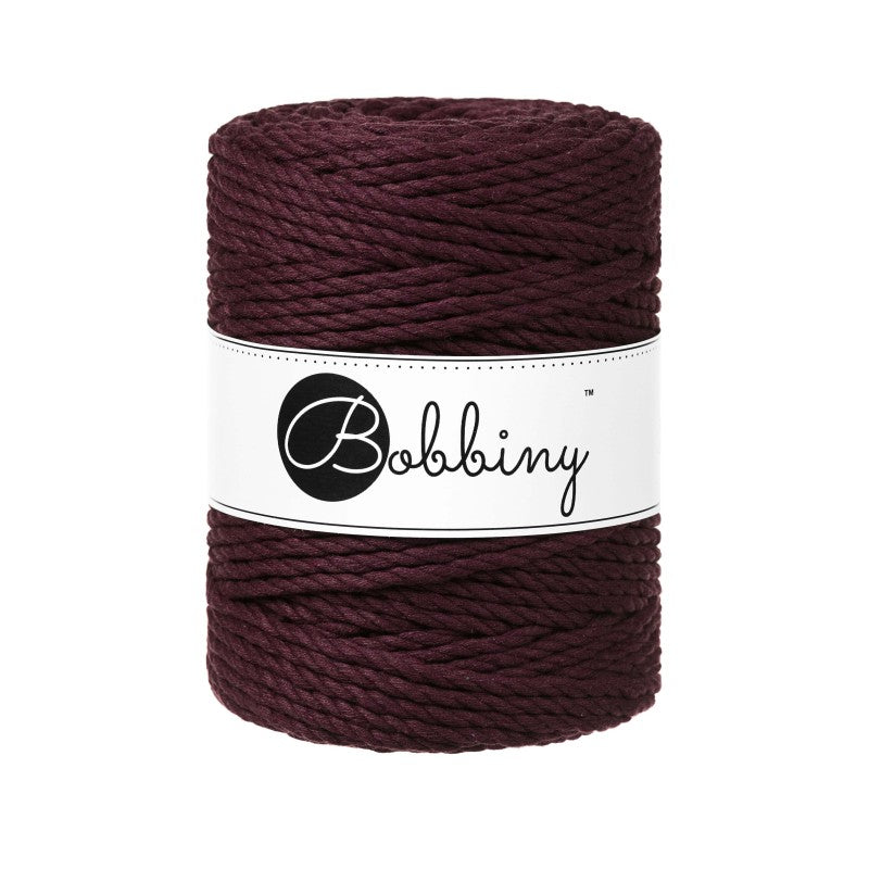 Bobbiny Makramee Garn 5mm 3ply Burgundy 100m - mahina