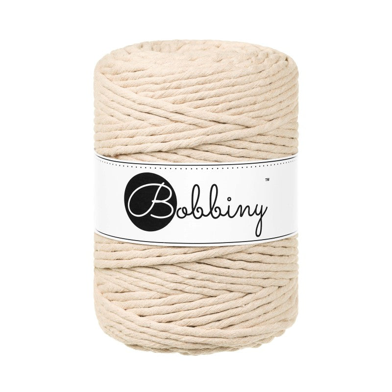 Bobbiny Makramee Garn 5mm gezwirnt Warm Beige 100m - mahina