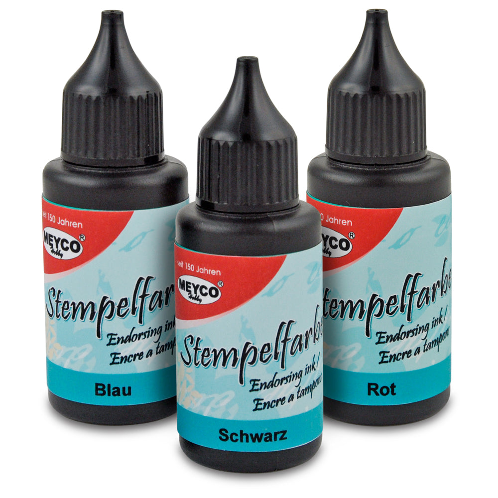 Stempelfarbe schwarz, 25ml - mahina